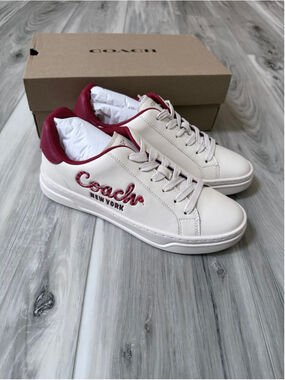 Coach High Line Snake Sneakers Women’s 8 CZ360 Chalk Multi New With Box